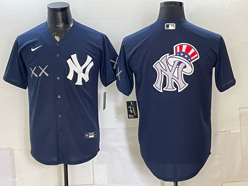 Men 2026 New York Yankees blank blue Nike MLB Jersey 0804007->new york yankees->MLB Jersey